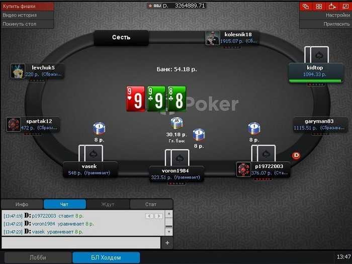 Интерфейс стола